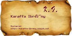 Karaffa Ibrány névjegykártya